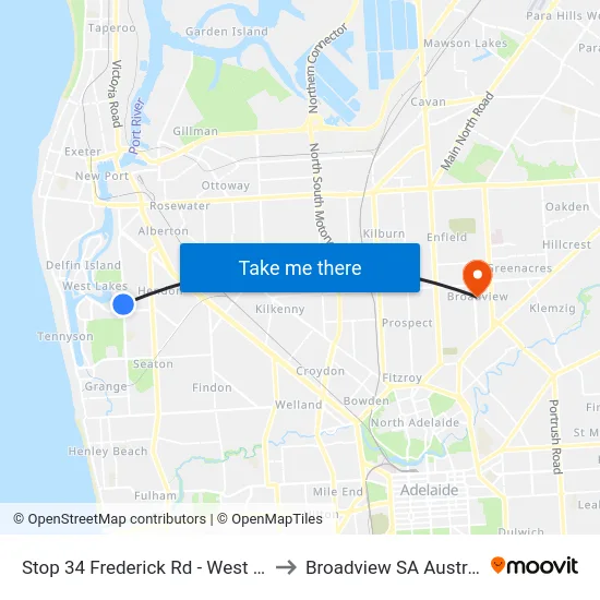 Stop 34 Frederick Rd - West side to Broadview SA Australia map