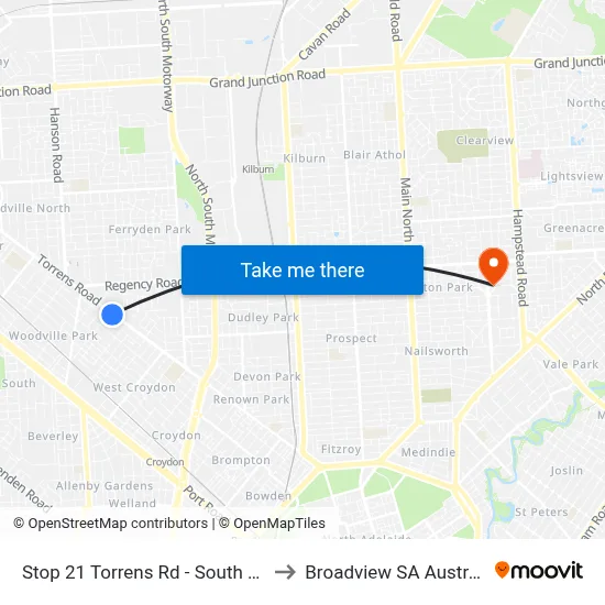 Stop 21 Torrens Rd - South side to Broadview SA Australia map