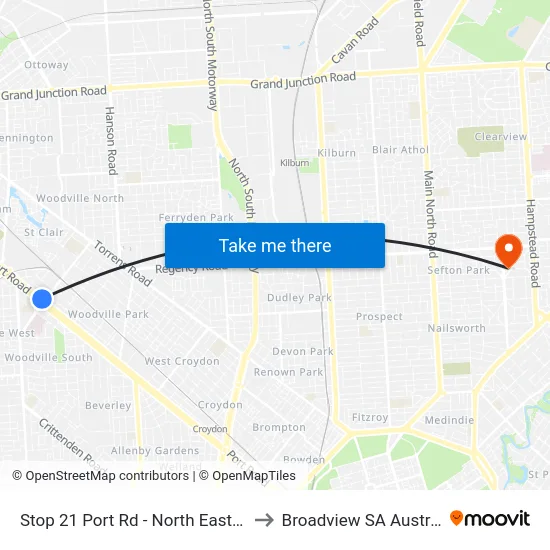 Stop 21 Port Rd - North East side to Broadview SA Australia map