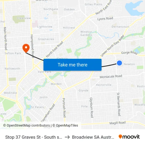 Stop 37 Graves St - South side to Broadview SA Australia map