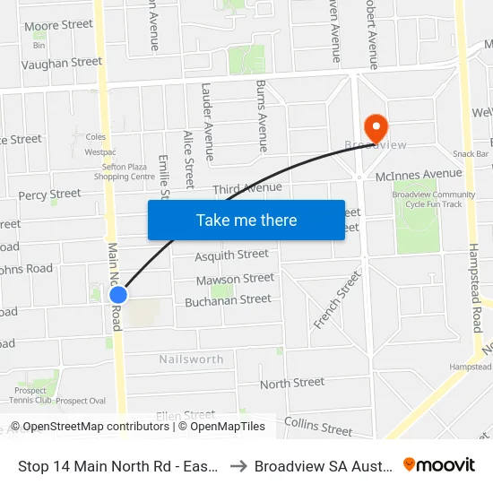 Stop 14 Main North Rd - East side to Broadview SA Australia map