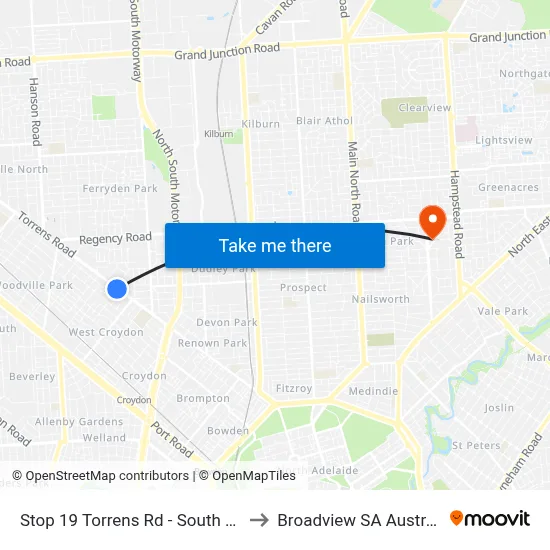 Stop 19 Torrens Rd - South side to Broadview SA Australia map