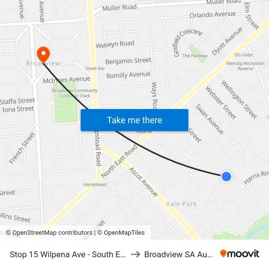 Stop 15 Wilpena Ave - South East side to Broadview SA Australia map
