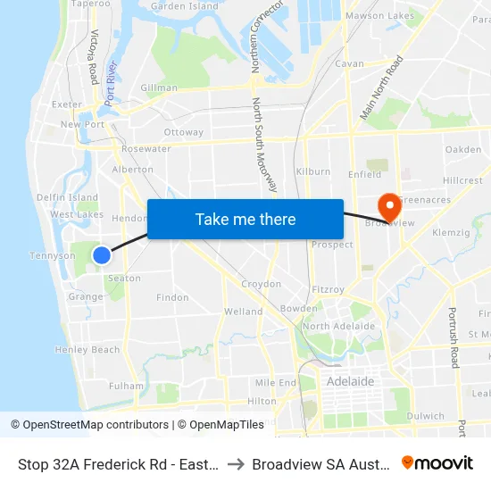 Stop 32A Frederick Rd - East side to Broadview SA Australia map