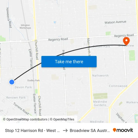 Stop 12 Harrison Rd - West side to Broadview SA Australia map