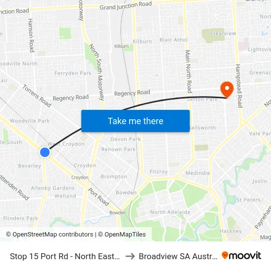 Stop 15 Port Rd - North East side to Broadview SA Australia map