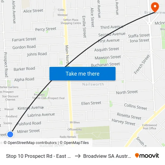 Stop 10 Prospect Rd - East side to Broadview SA Australia map