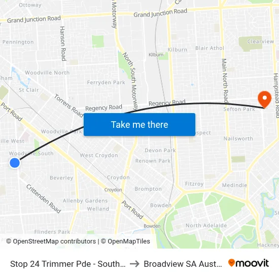 Stop 24 Trimmer Pde - South side to Broadview SA Australia map