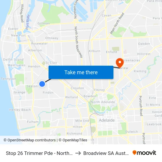 Stop 26 Trimmer Pde - North side to Broadview SA Australia map