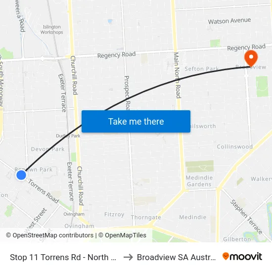 Stop 11 Torrens Rd - North side to Broadview SA Australia map