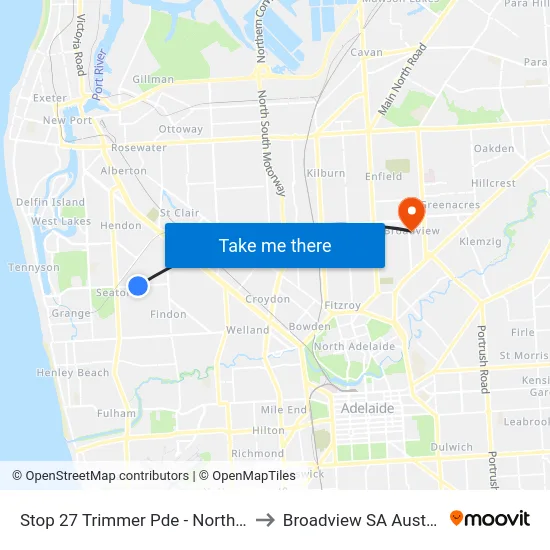 Stop 27 Trimmer Pde - North side to Broadview SA Australia map