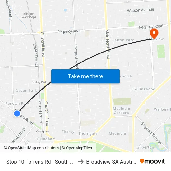 Stop 10 Torrens Rd - South side to Broadview SA Australia map