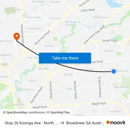 Stop 26 Koonga Ave - North side to Broadview SA Australia map