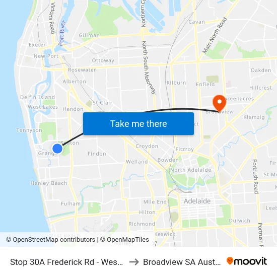 Stop 30A Frederick Rd - West side to Broadview SA Australia map