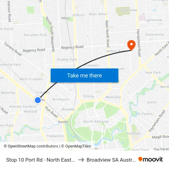 Stop 10 Port Rd - North East side to Broadview SA Australia map