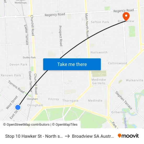 Stop 10 Hawker St - North side to Broadview SA Australia map