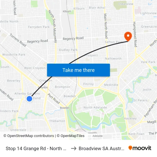 Stop 14 Grange Rd - North side to Broadview SA Australia map