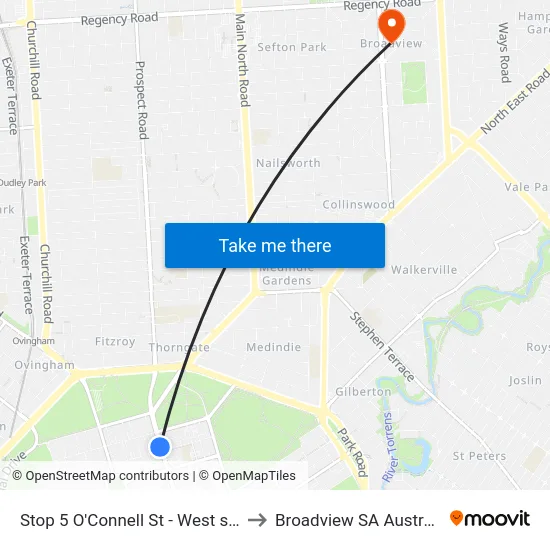 Stop 5 O'Connell St - West side to Broadview SA Australia map