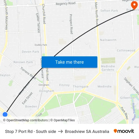 Stop 7 Port Rd - South side to Broadview SA Australia map