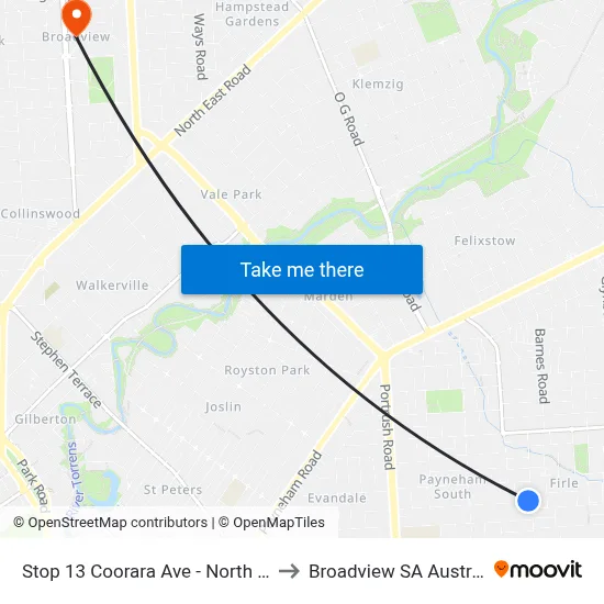 Stop 13 Coorara Ave - North side to Broadview SA Australia map