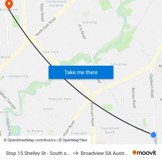 Stop 15 Shelley St - South side to Broadview SA Australia map