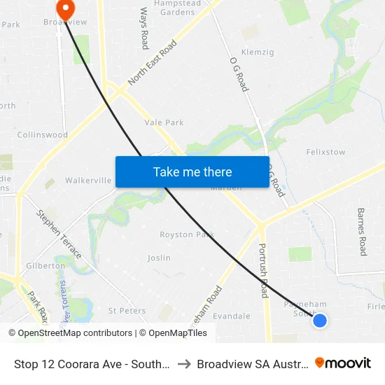 Stop 12 Coorara Ave - South side to Broadview SA Australia map