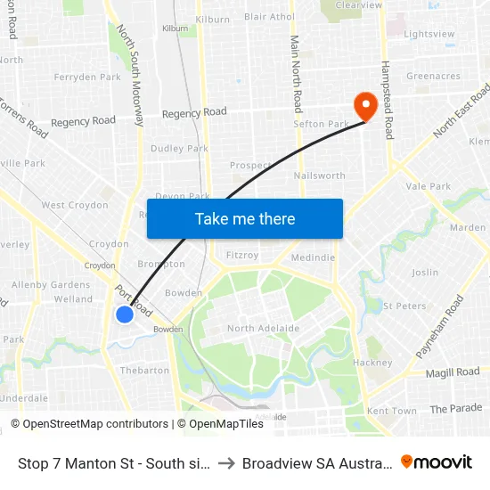 Stop 7 Manton St - South side to Broadview SA Australia map