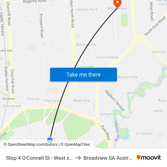 Stop 4 O'Connell St - West side to Broadview SA Australia map