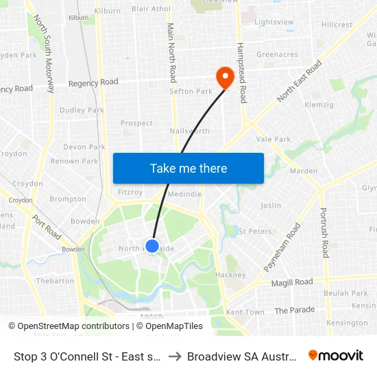 Stop 3 O'Connell St - East side to Broadview SA Australia map