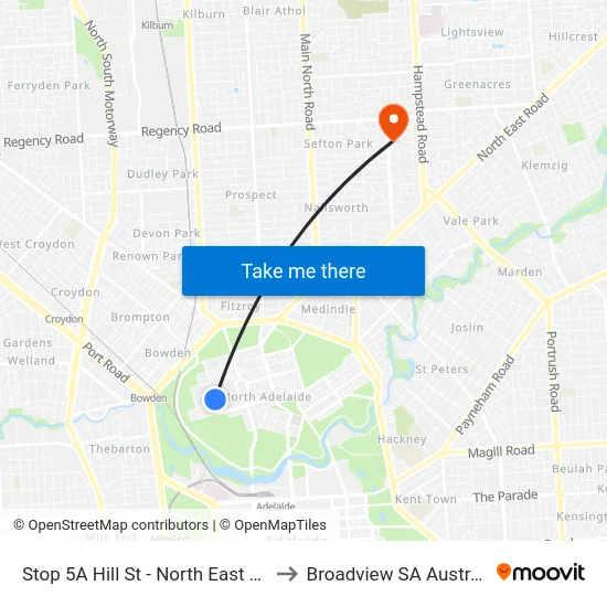 Stop 5A Hill St - North East side to Broadview SA Australia map