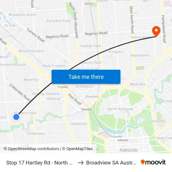 Stop 17 Hartley Rd - North side to Broadview SA Australia map