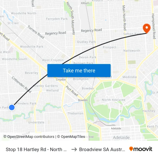 Stop 18 Hartley Rd - North side to Broadview SA Australia map