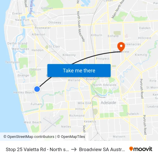 Stop 25 Valetta Rd - North side to Broadview SA Australia map