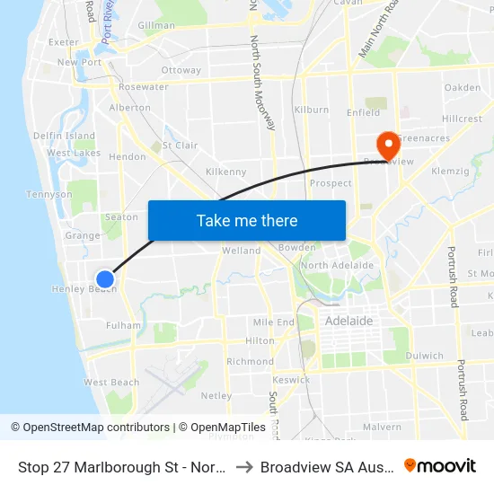 Stop 27 Marlborough St - North side to Broadview SA Australia map