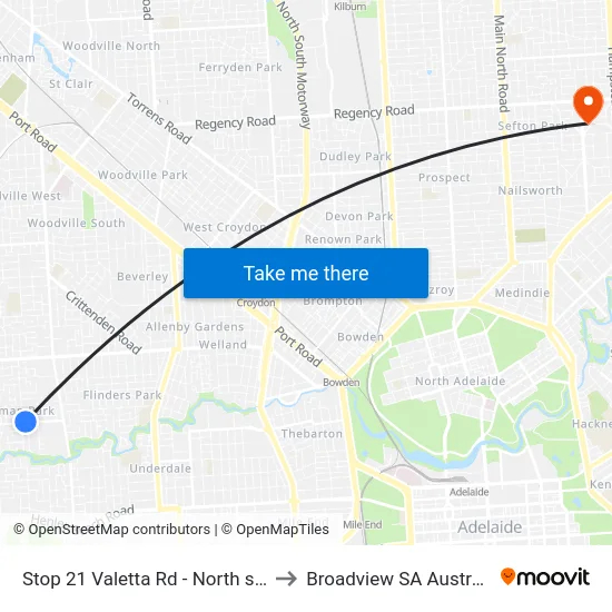 Stop 21 Valetta Rd - North side to Broadview SA Australia map