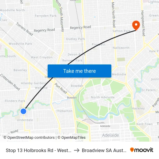 Stop 13 Holbrooks Rd - West side to Broadview SA Australia map