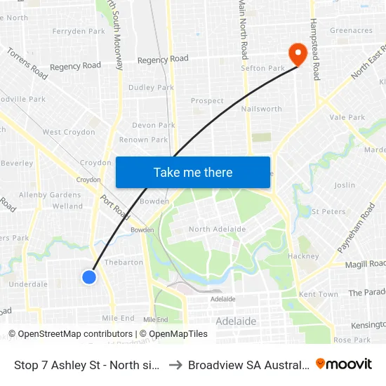 Stop 7 Ashley St - North side to Broadview SA Australia map