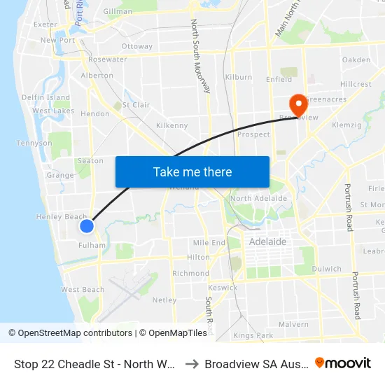 Stop 22 Cheadle St - North West side to Broadview SA Australia map