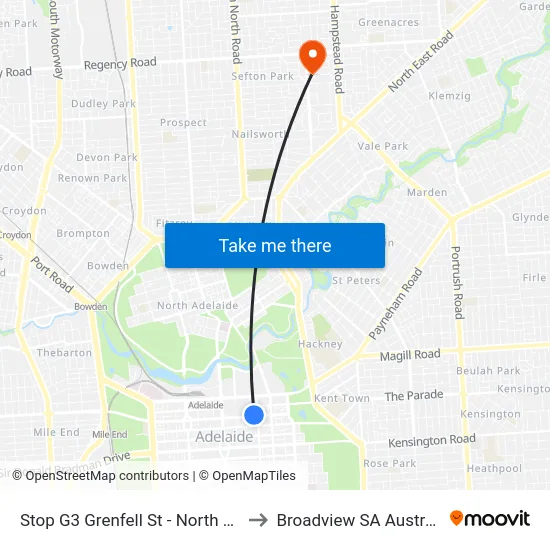 Stop G3 Grenfell St - North side to Broadview SA Australia map