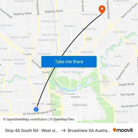 Stop 4A South Rd - West side to Broadview SA Australia map