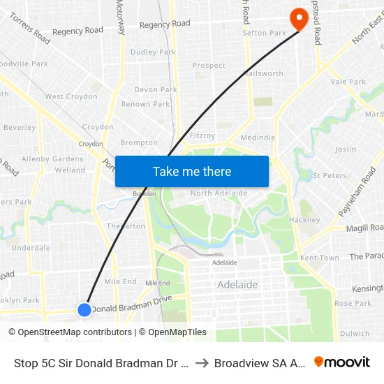 Stop 5C Sir Donald Bradman Dr - North side to Broadview SA Australia map
