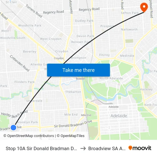 Stop 10A Sir Donald Bradman Dr - North side to Broadview SA Australia map