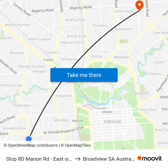 Stop 8D Marion Rd - East side to Broadview SA Australia map