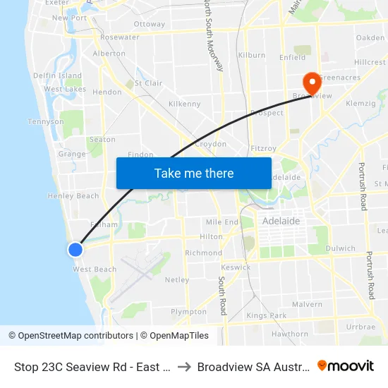 Stop 23C Seaview Rd - East side to Broadview SA Australia map