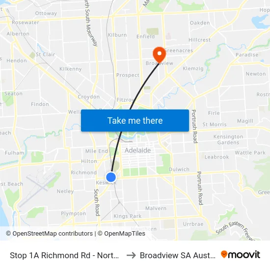 Stop 1A Richmond Rd - North side to Broadview SA Australia map
