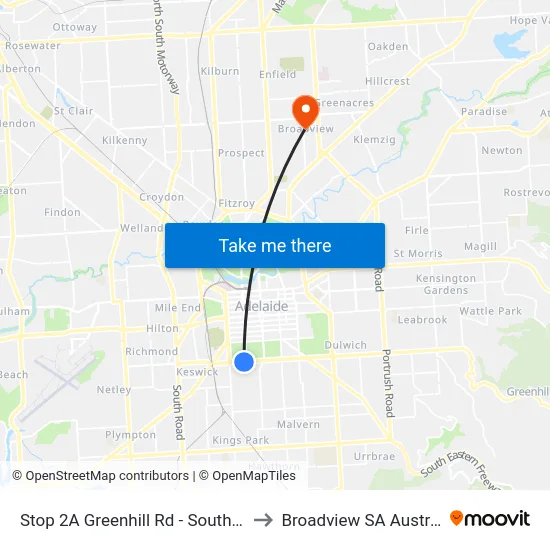 Stop 2A Greenhill Rd - South side to Broadview SA Australia map