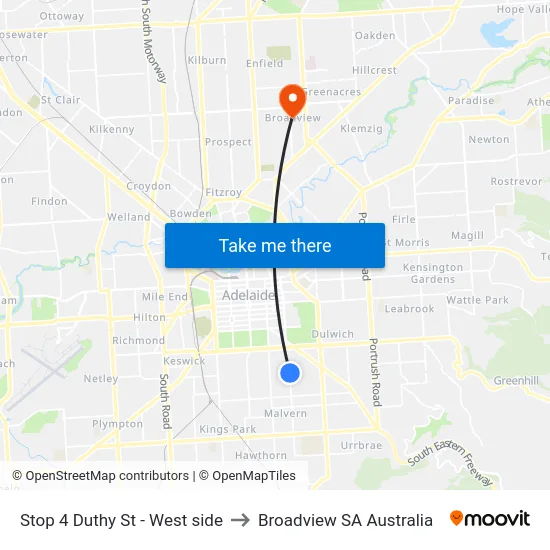 Stop 4 Duthy St - West side to Broadview SA Australia map