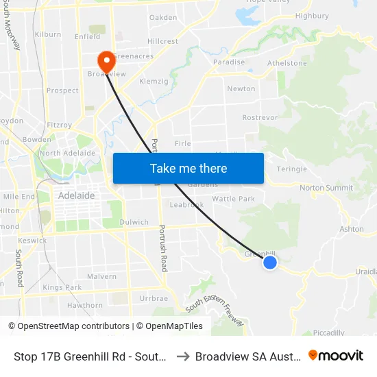 Stop 17B Greenhill Rd - South side to Broadview SA Australia map