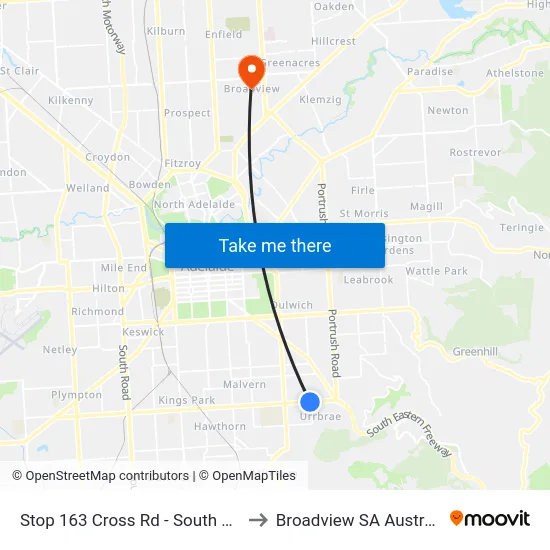 Stop 163 Cross Rd - South side to Broadview SA Australia map