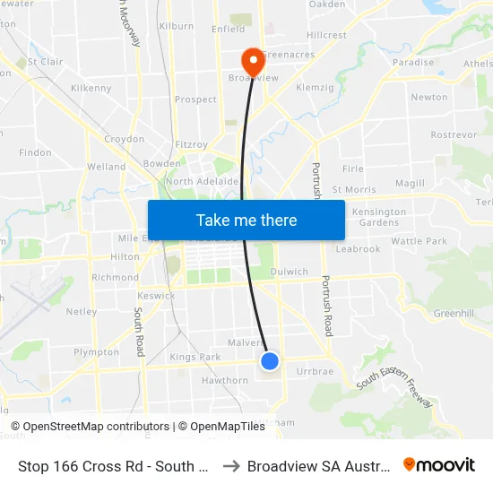 Stop 166 Cross Rd - South side to Broadview SA Australia map